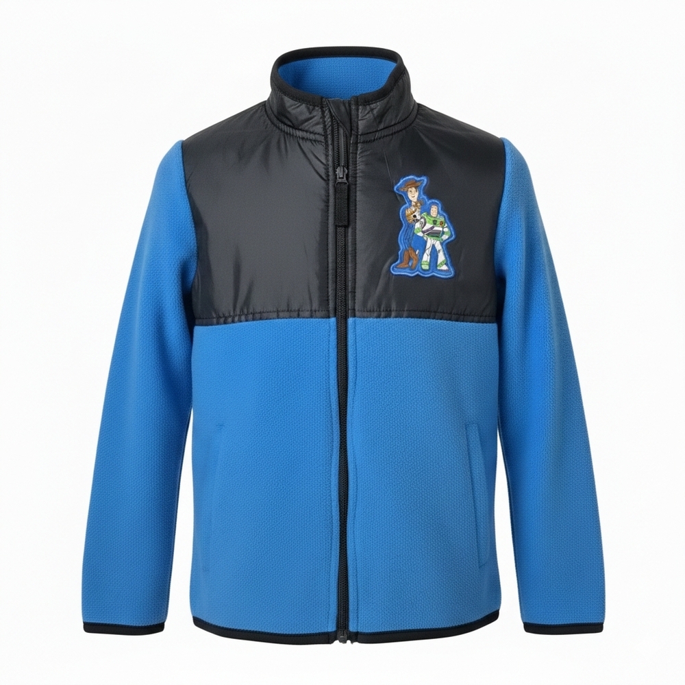 Disney Pixar Toy Story Woody & Buzz Fleece Zip Jacket Boys 5/6 Blue Black